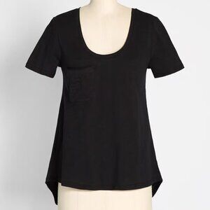 NWT Modcloth Endless Possibilities Pocket T-Shirt Short Sleeve Black Size Small